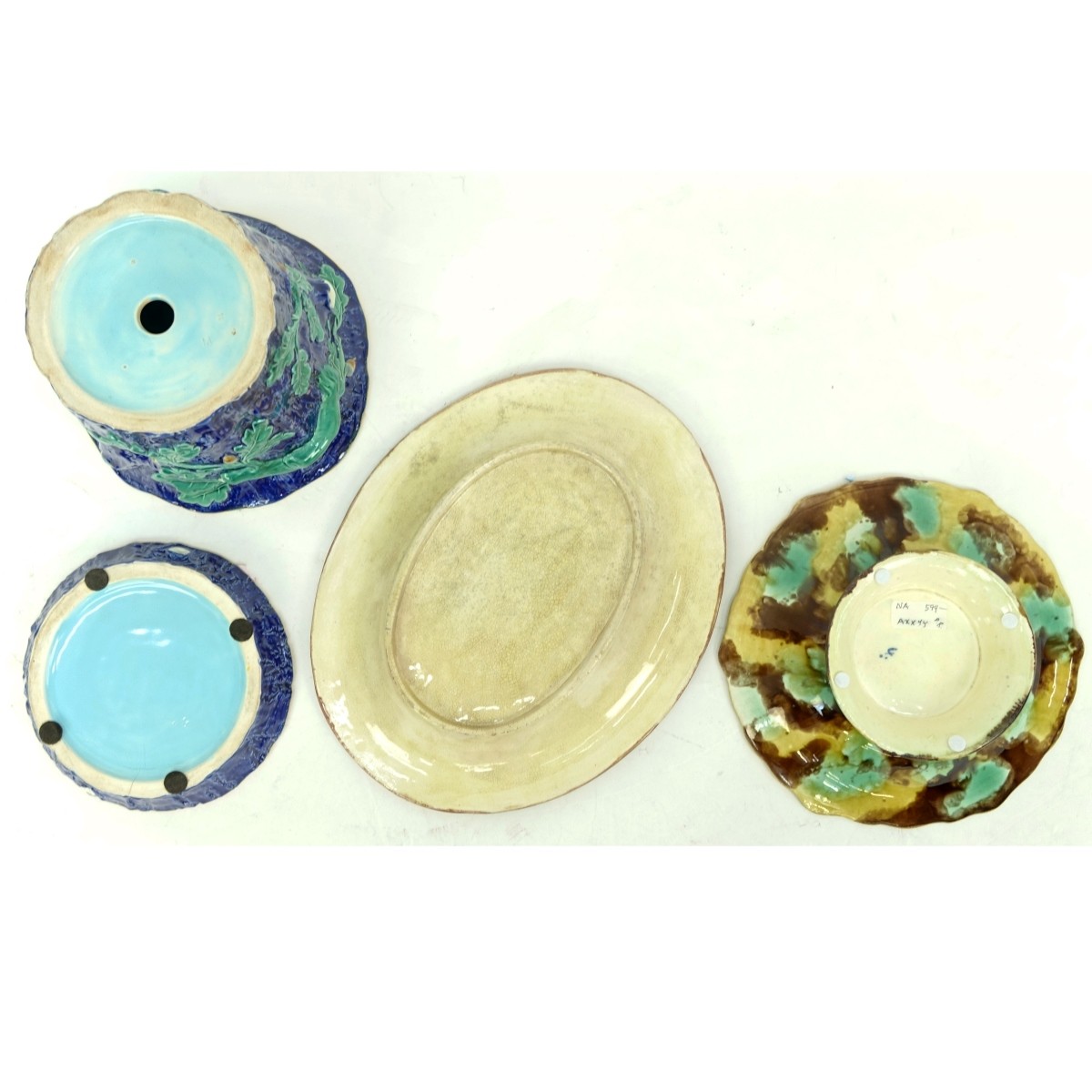 Four Pieces Majolica