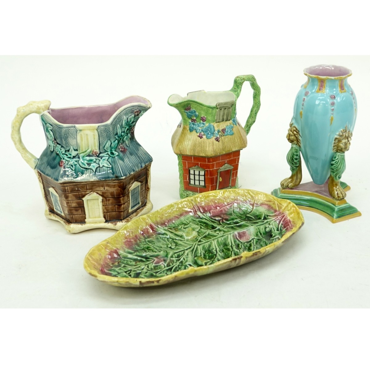 Four Pieces Majolica