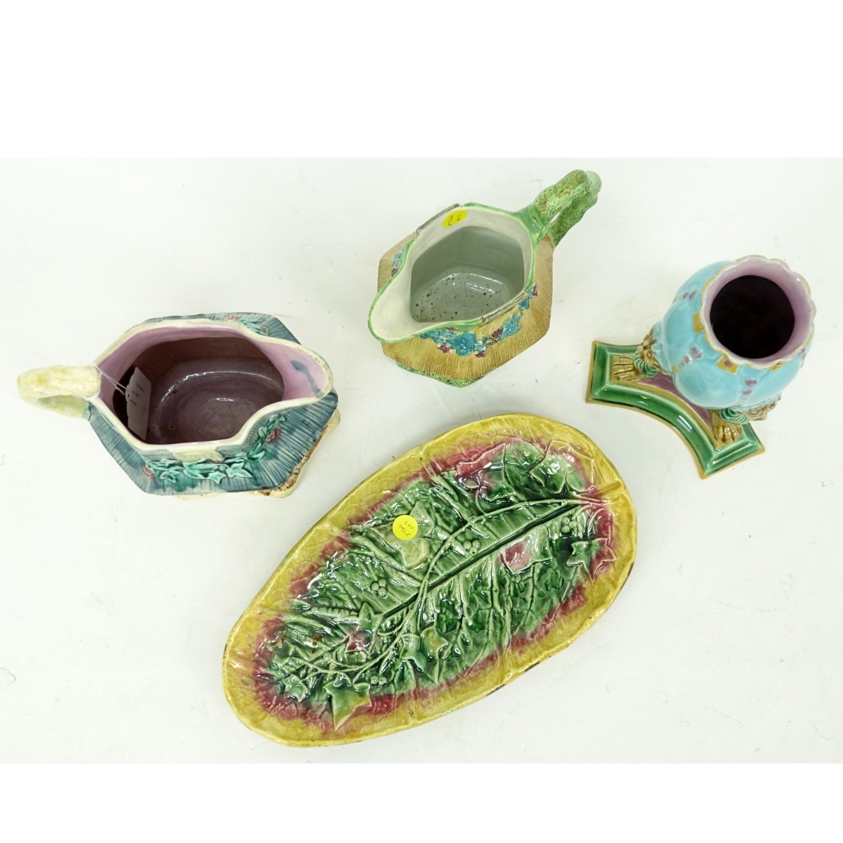 Four Pieces Majolica