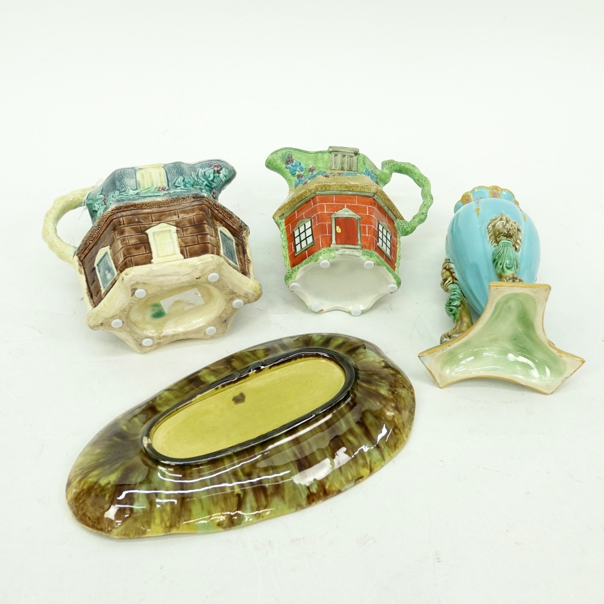 Four Pieces Majolica