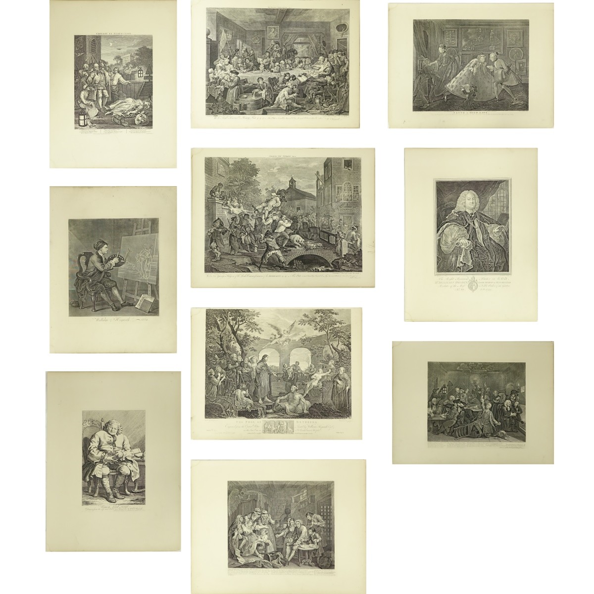 After: William Hogarth, British, Ten Etchings