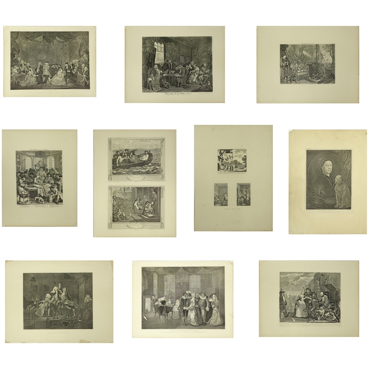 After: William Hogarth, British, Ten Etchings