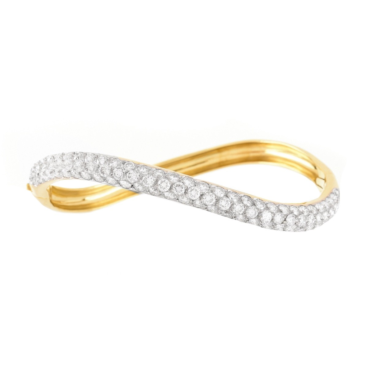 Vintage Van Cleef & Arpels Diamond and 18K Bangle