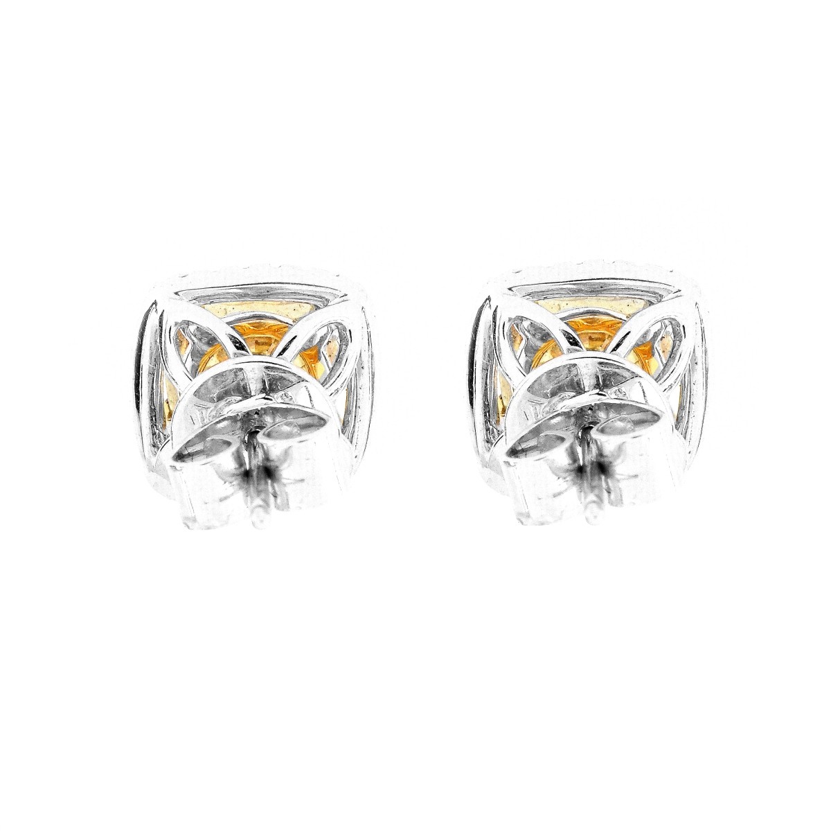 3.63ct TW Fancy Yellow Diamond Ear Studs