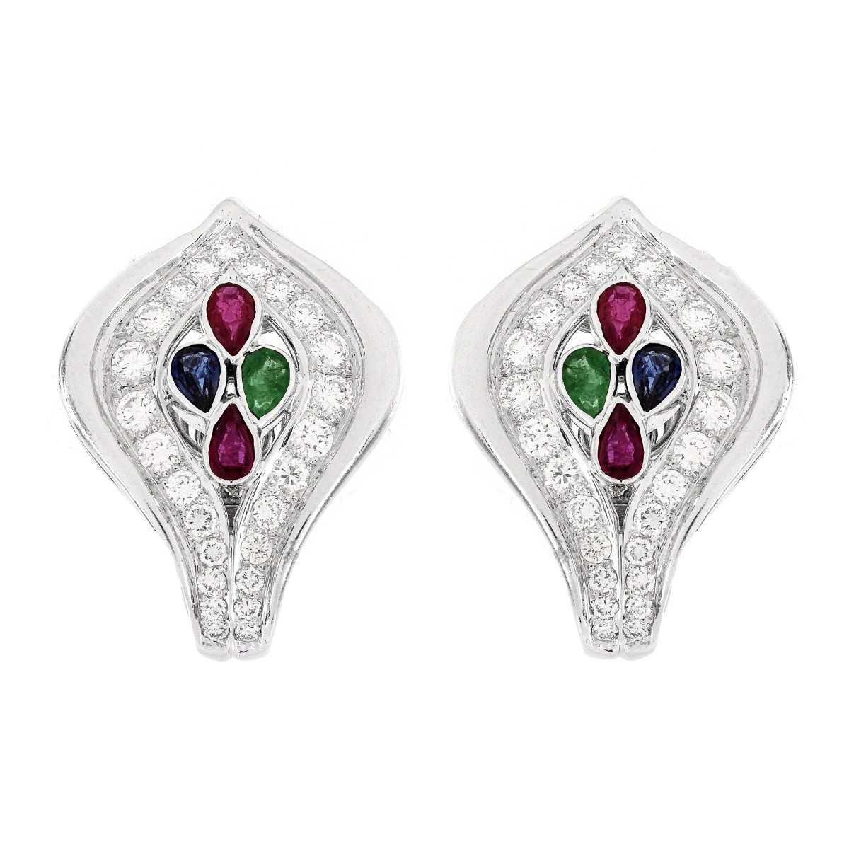 Cartier Diamond, Gemstone and 18K Earrings