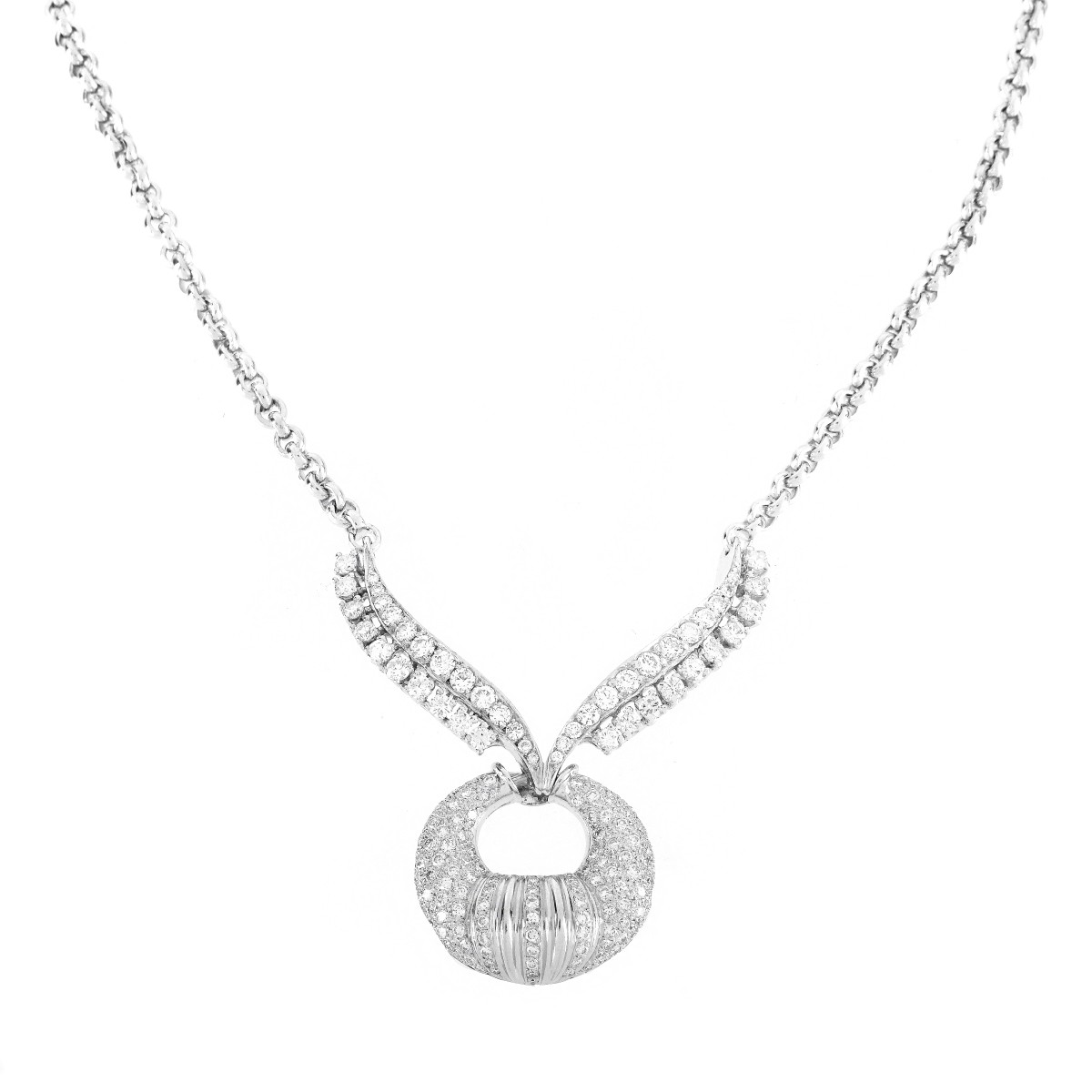 Vintage Diamond and 18K Pendant Necklace