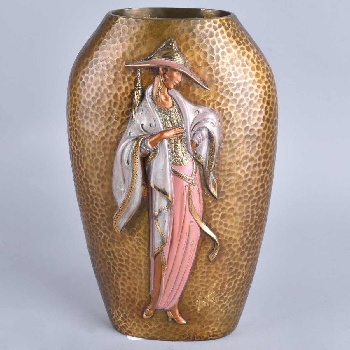 Erte Bronze Vase