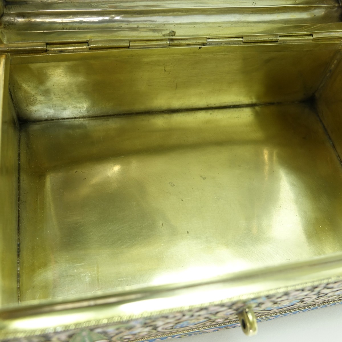 Large Russian Silver Gilt Enamel Box