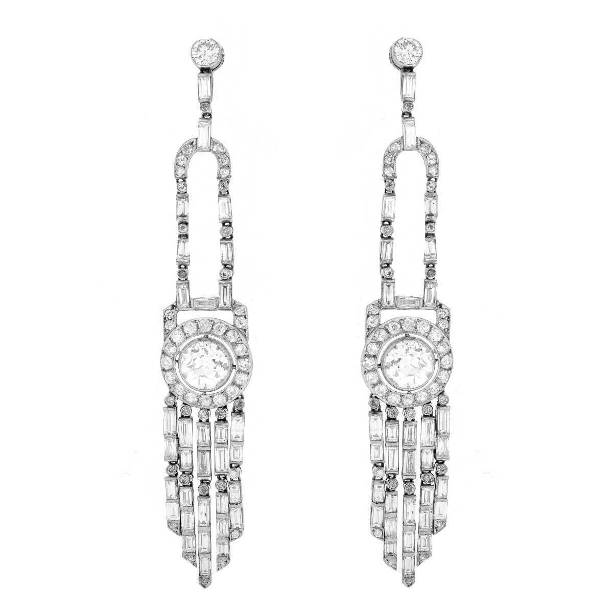 13.0ct TW Diamond and Platinum Earrings