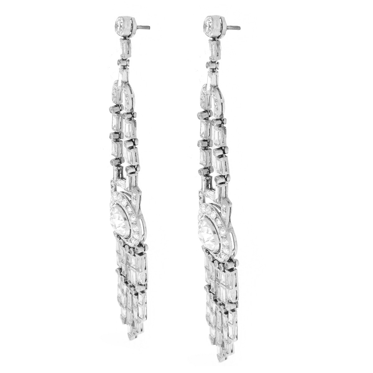 13.0ct TW Diamond and Platinum Earrings