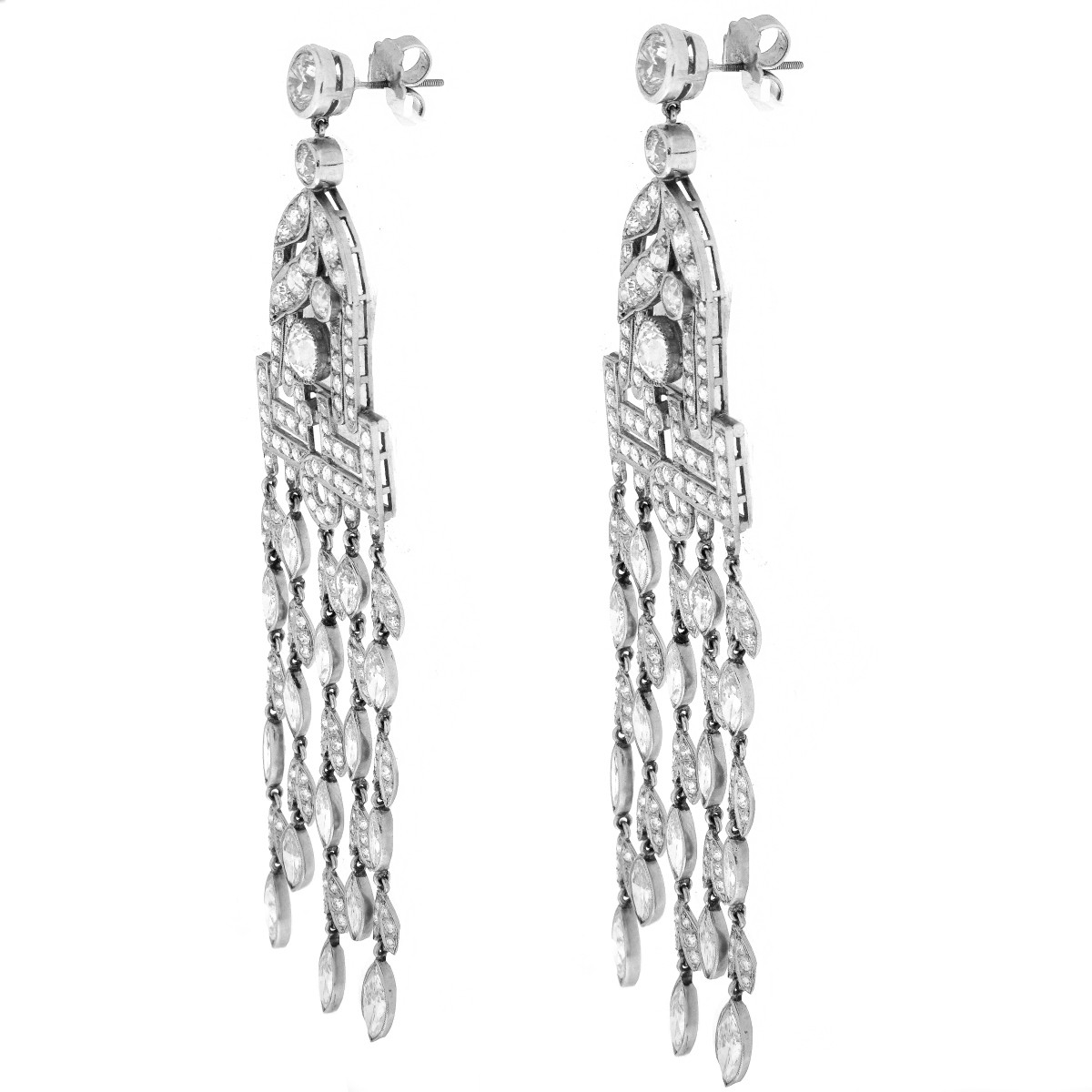 29.20ct TW Diamond and Platinum Earrings