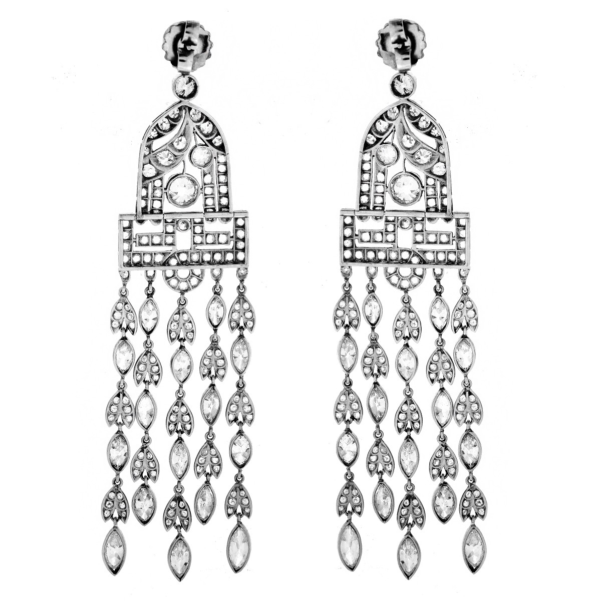 29.20ct TW Diamond and Platinum Earrings