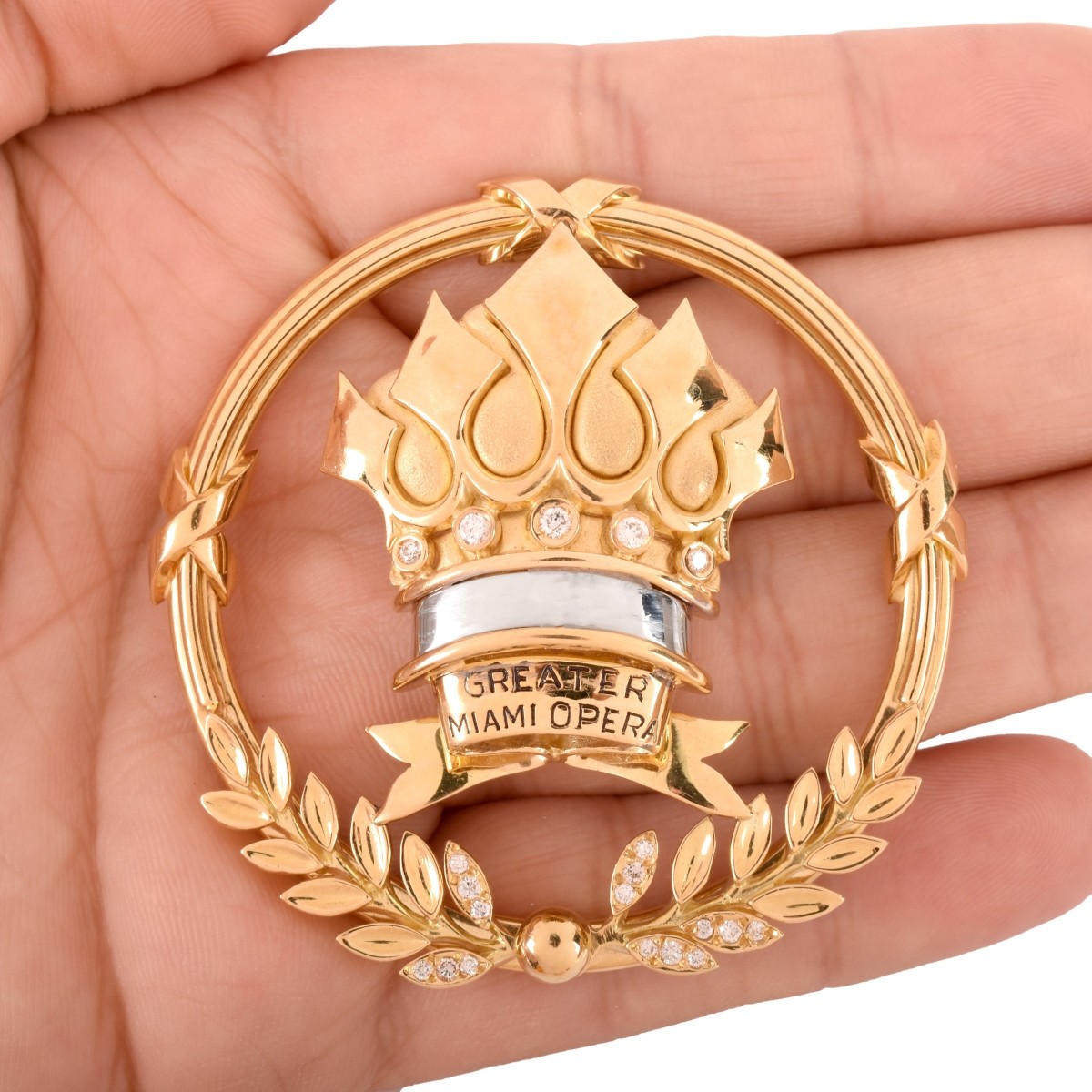 18K Gold and Diamond Brooch