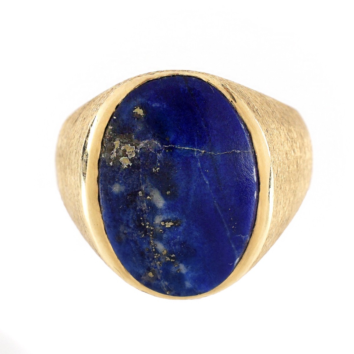 Man's Vintage Lapis and 14K Ring