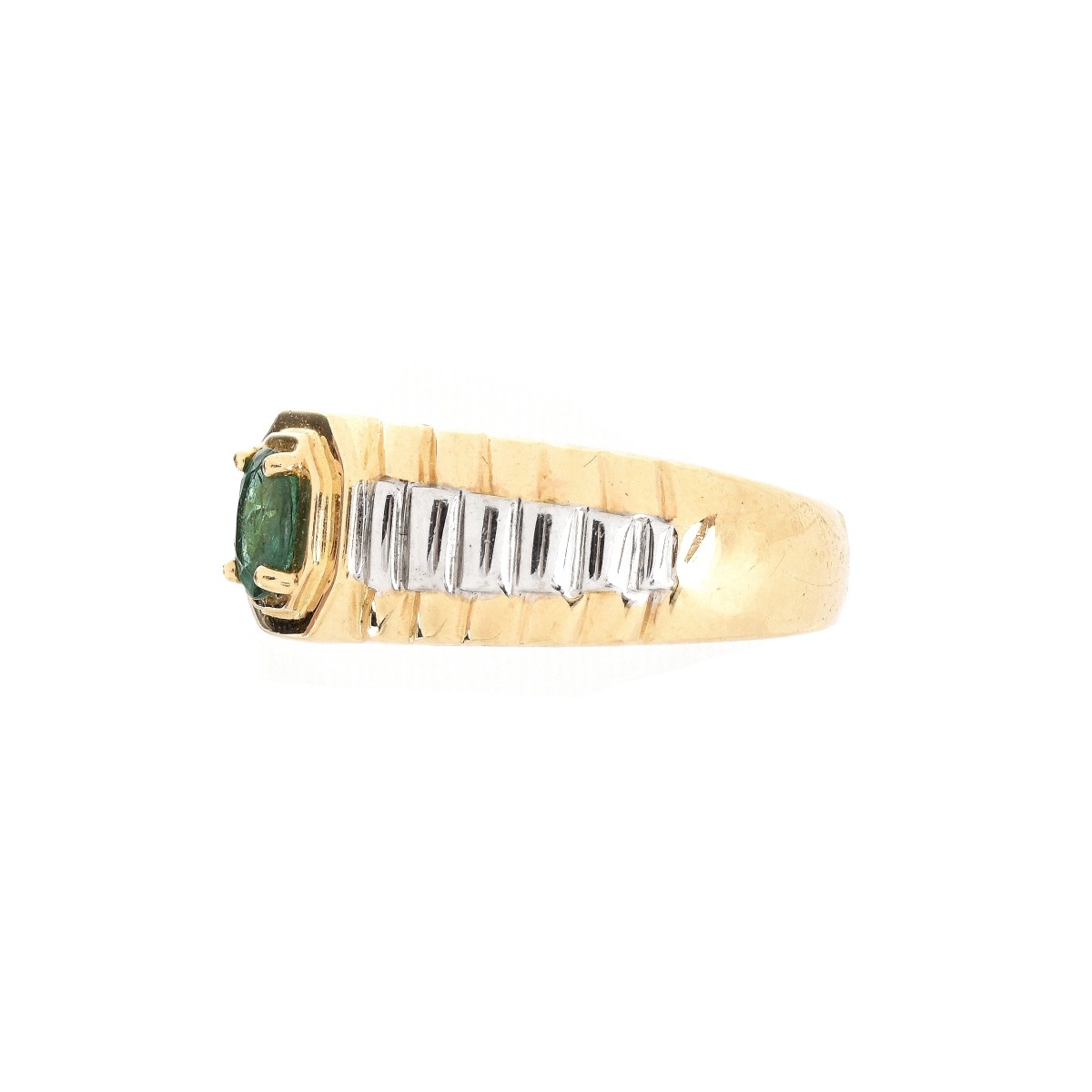 Man's Vintage Emerald and 14K Ring