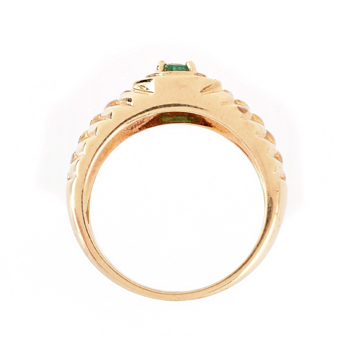Man's Vintage Emerald and 14K Ring