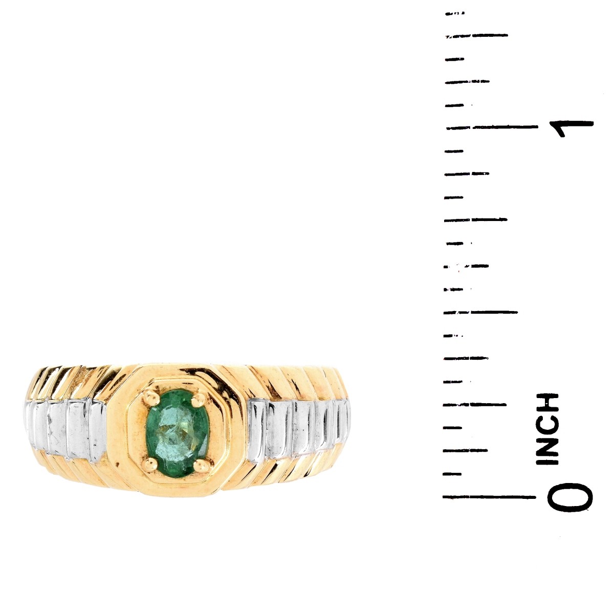 Man's Vintage Emerald and 14K Ring