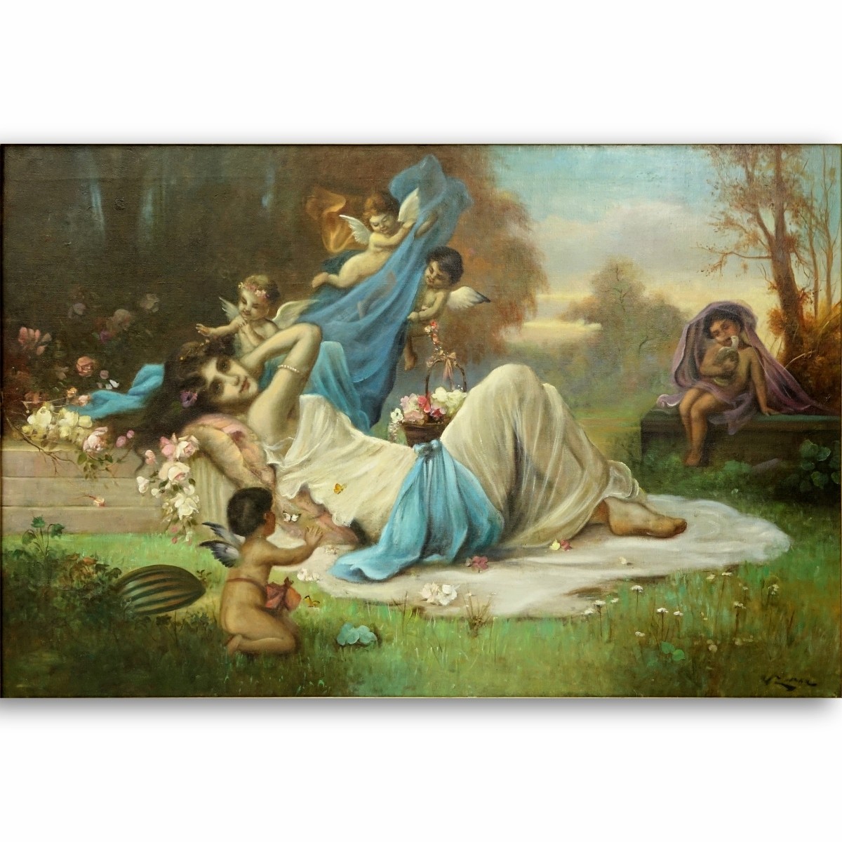 Hans Zatzka, Austrian (1859 - 1945) Oil/Canvas