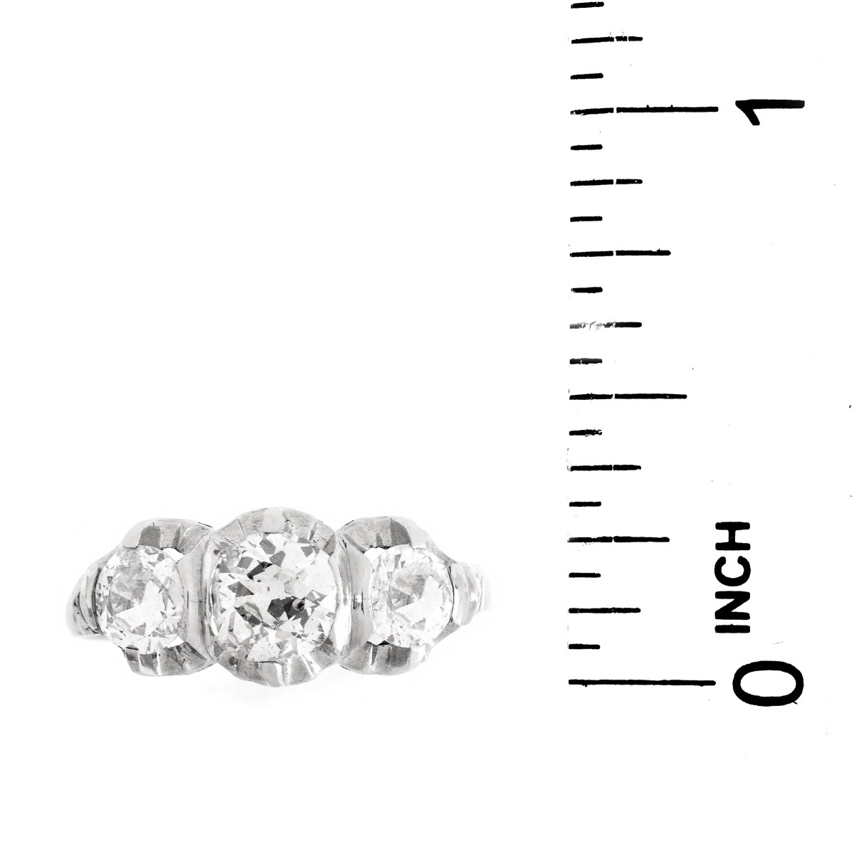 Antique Three Diamond and 14K Ring