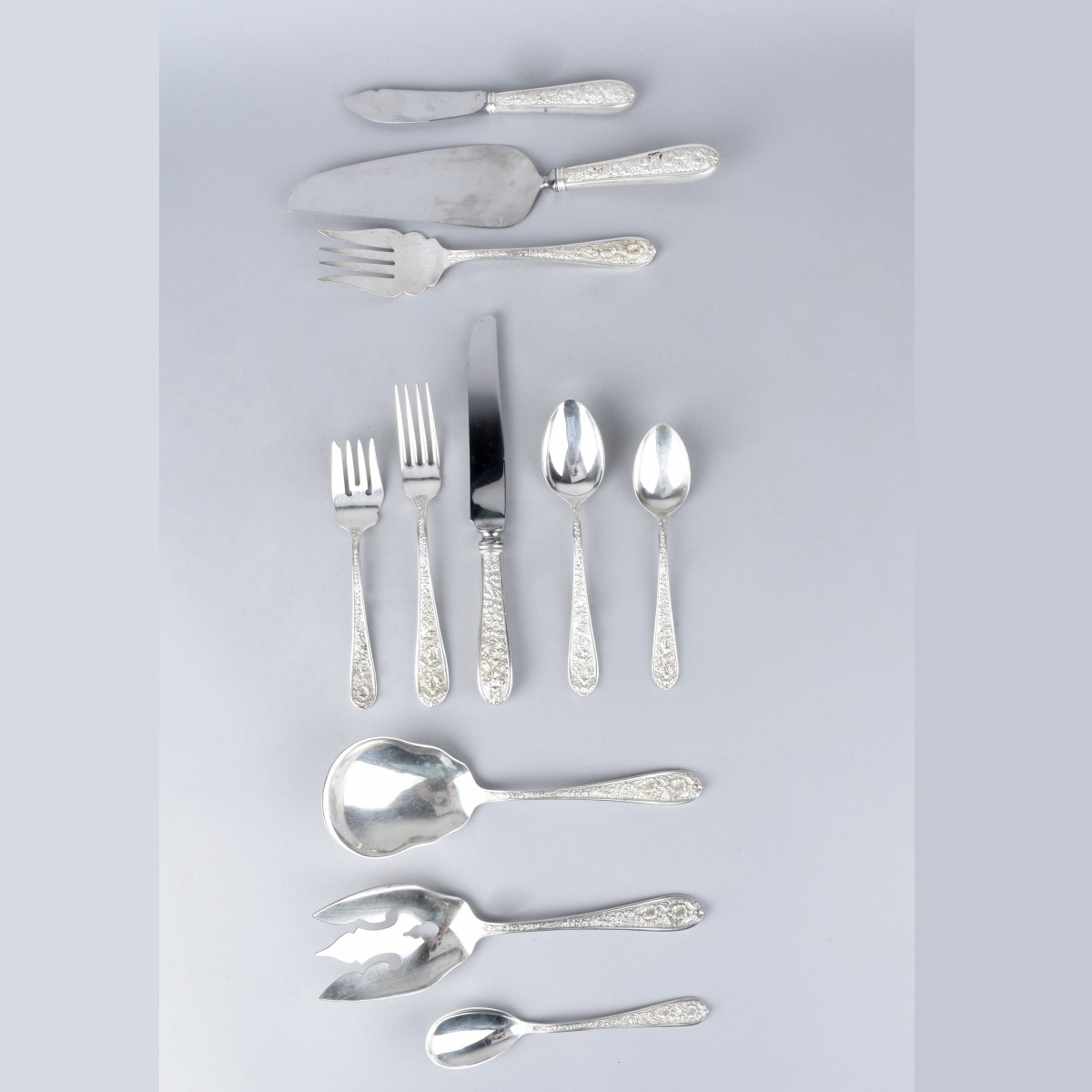 Stieff Corsage Repousse Sterling Flatware