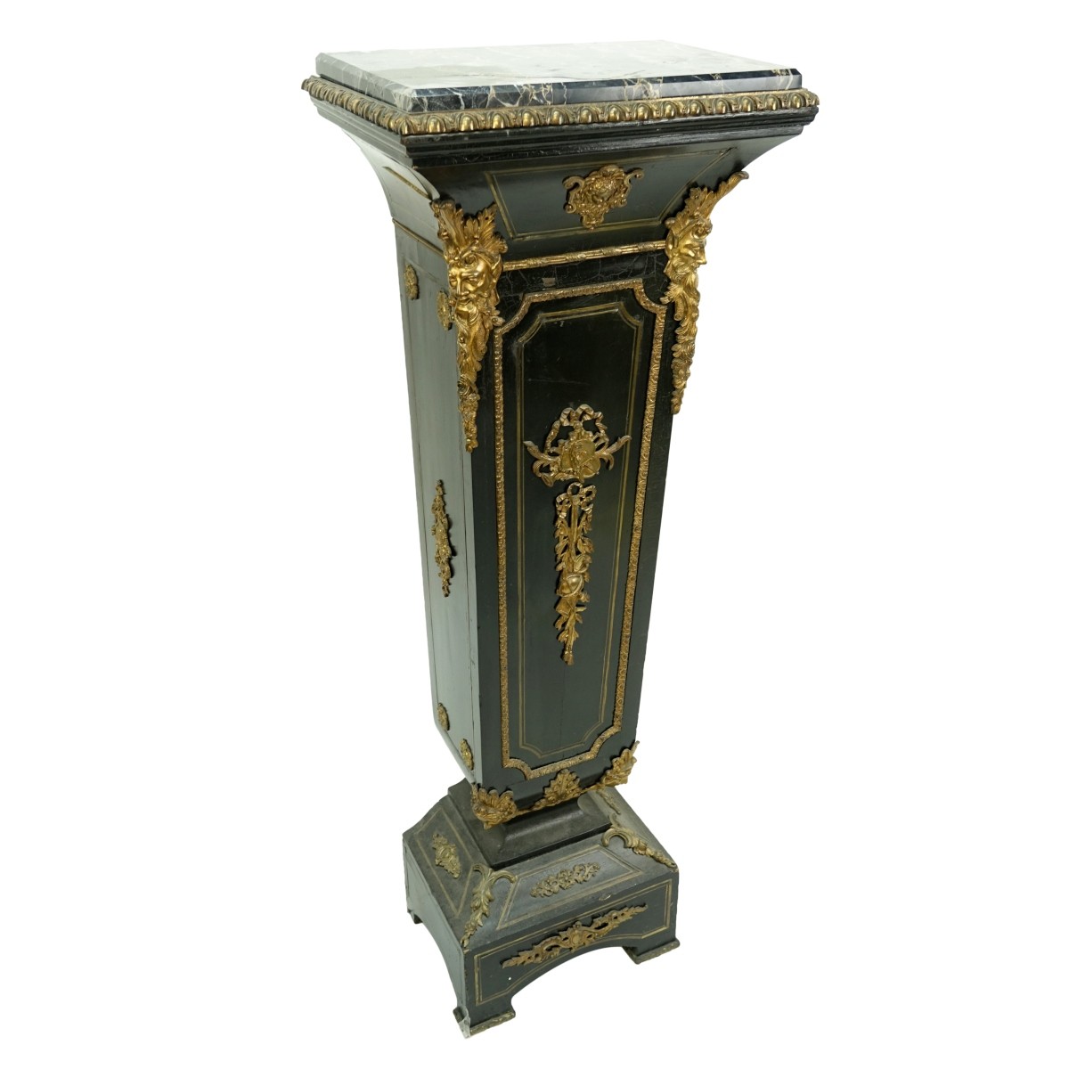 Napoleon III Style Marble Top Pedestal