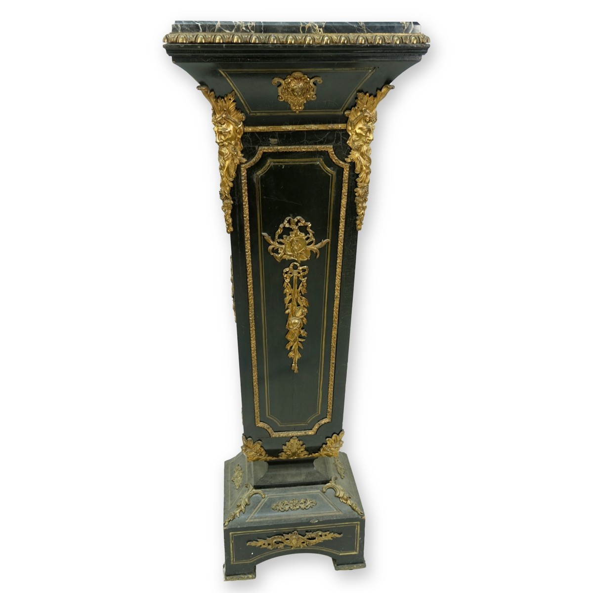 Napoleon III Style Marble Top Pedestal