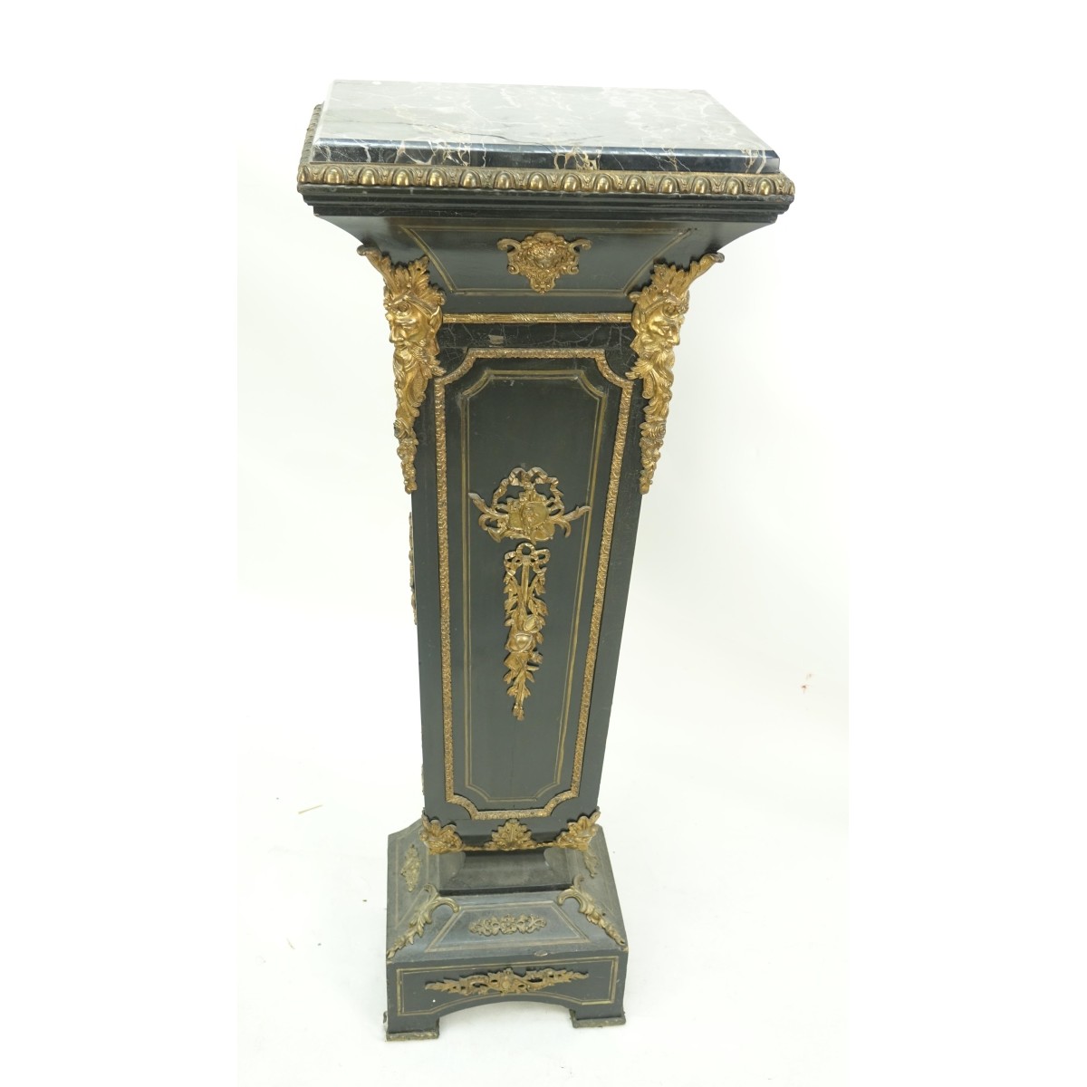 Napoleon III Style Marble Top Pedestal