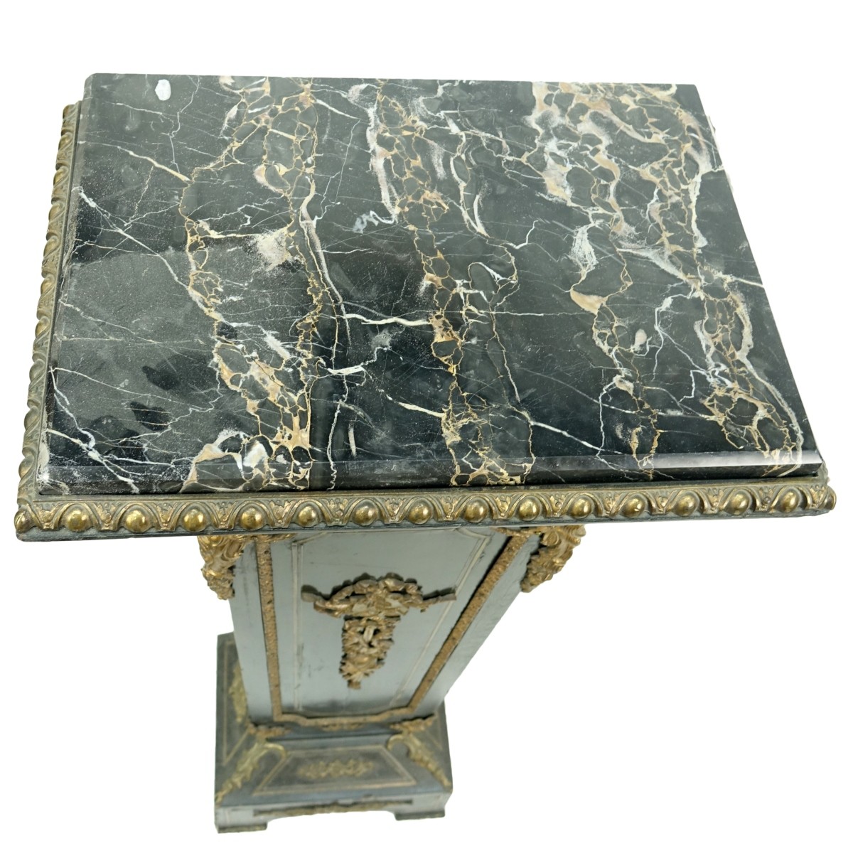 Napoleon III Style Marble Top Pedestal