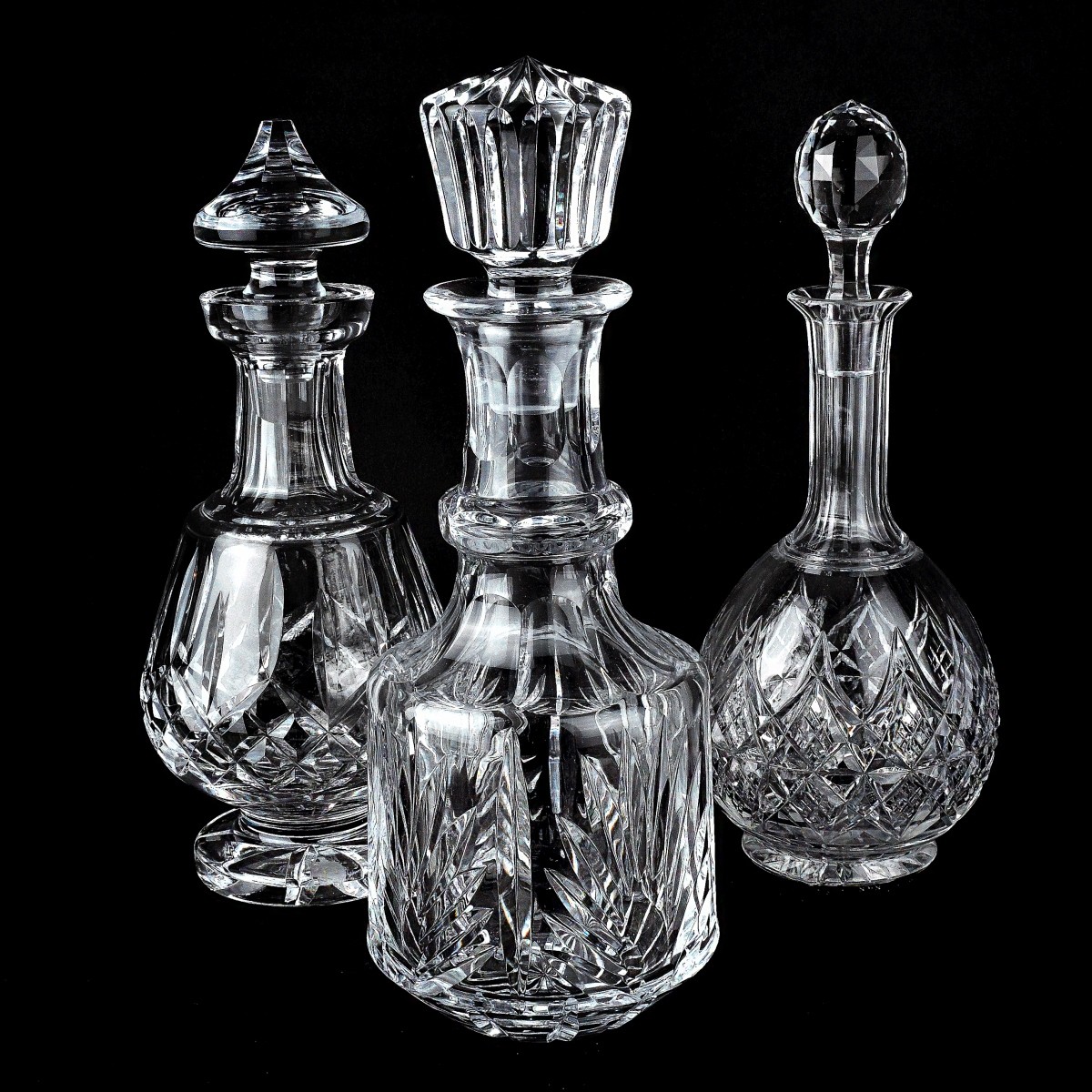 Three Crystal Decanters