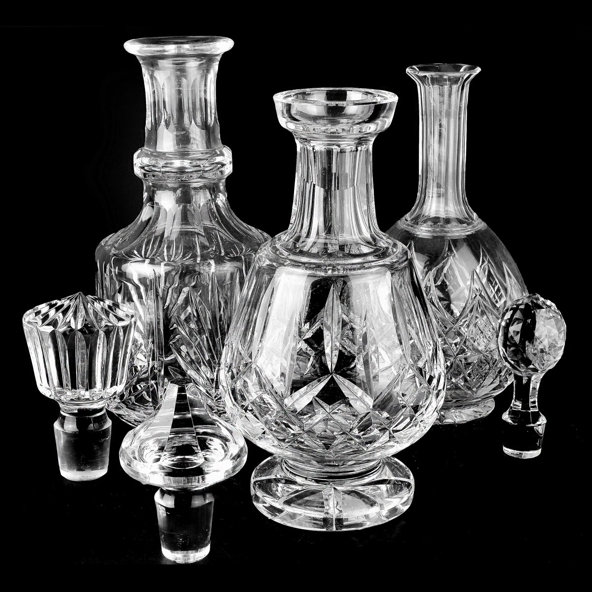 Three Crystal Decanters