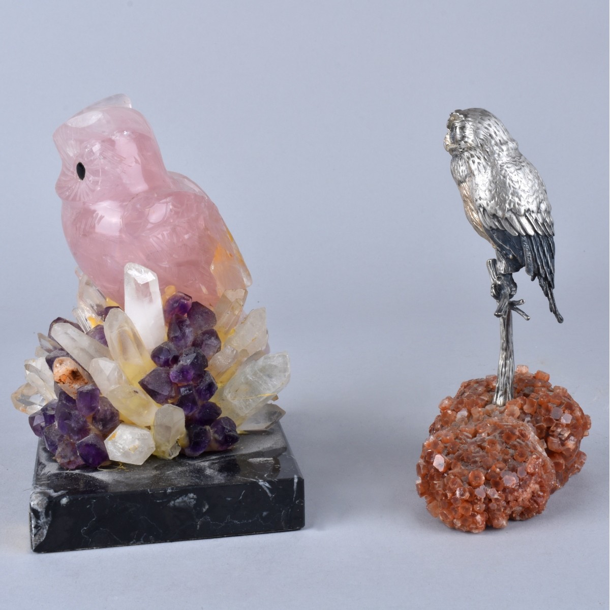 Two Vintage Owl Sculptures