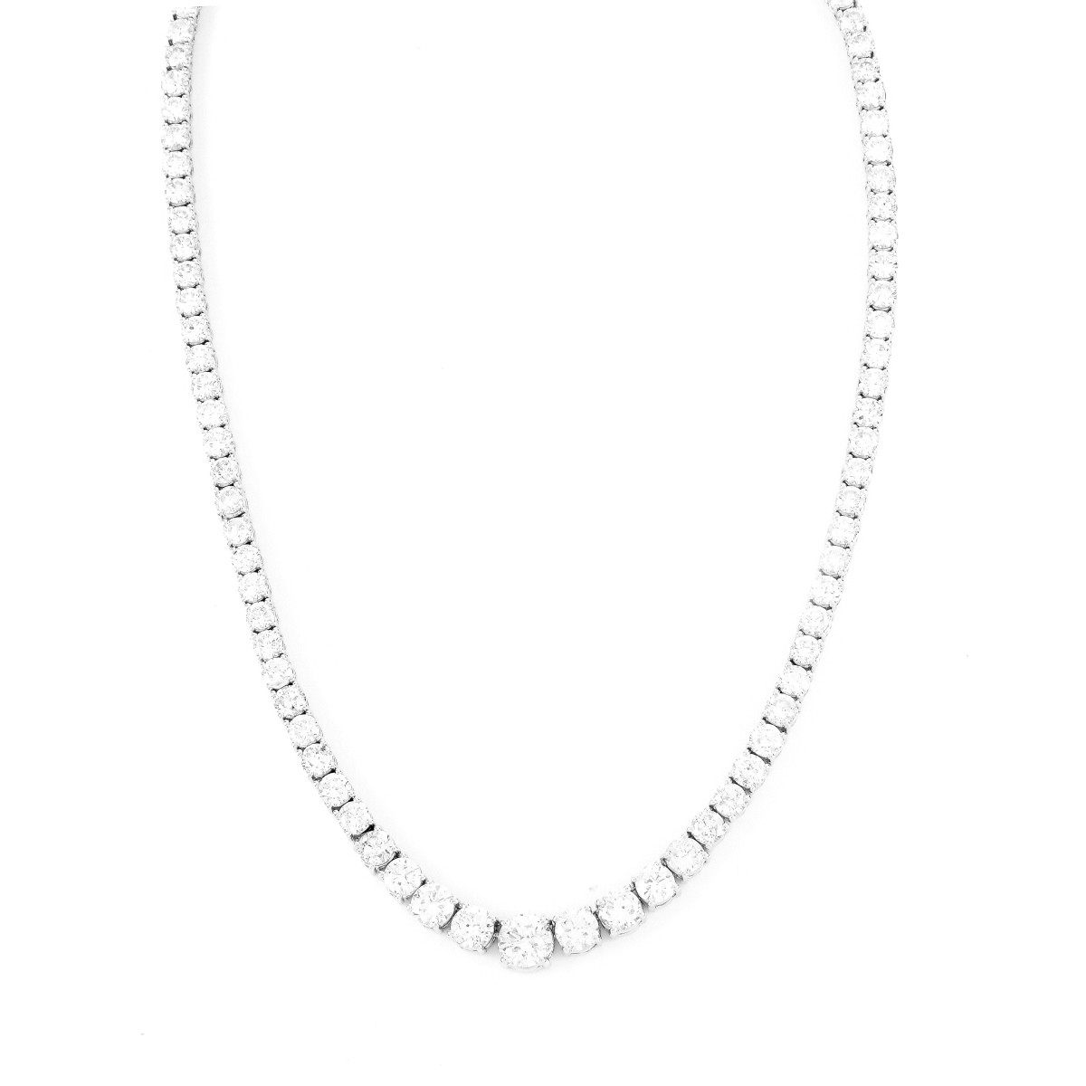 25.0ct Diamond and 18K Gold Riviera Necklace