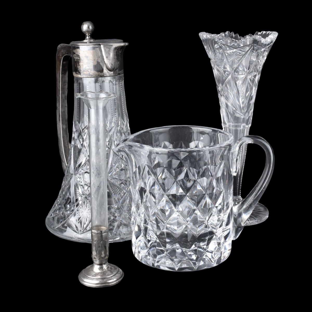 Four Vintage Glass Tableware