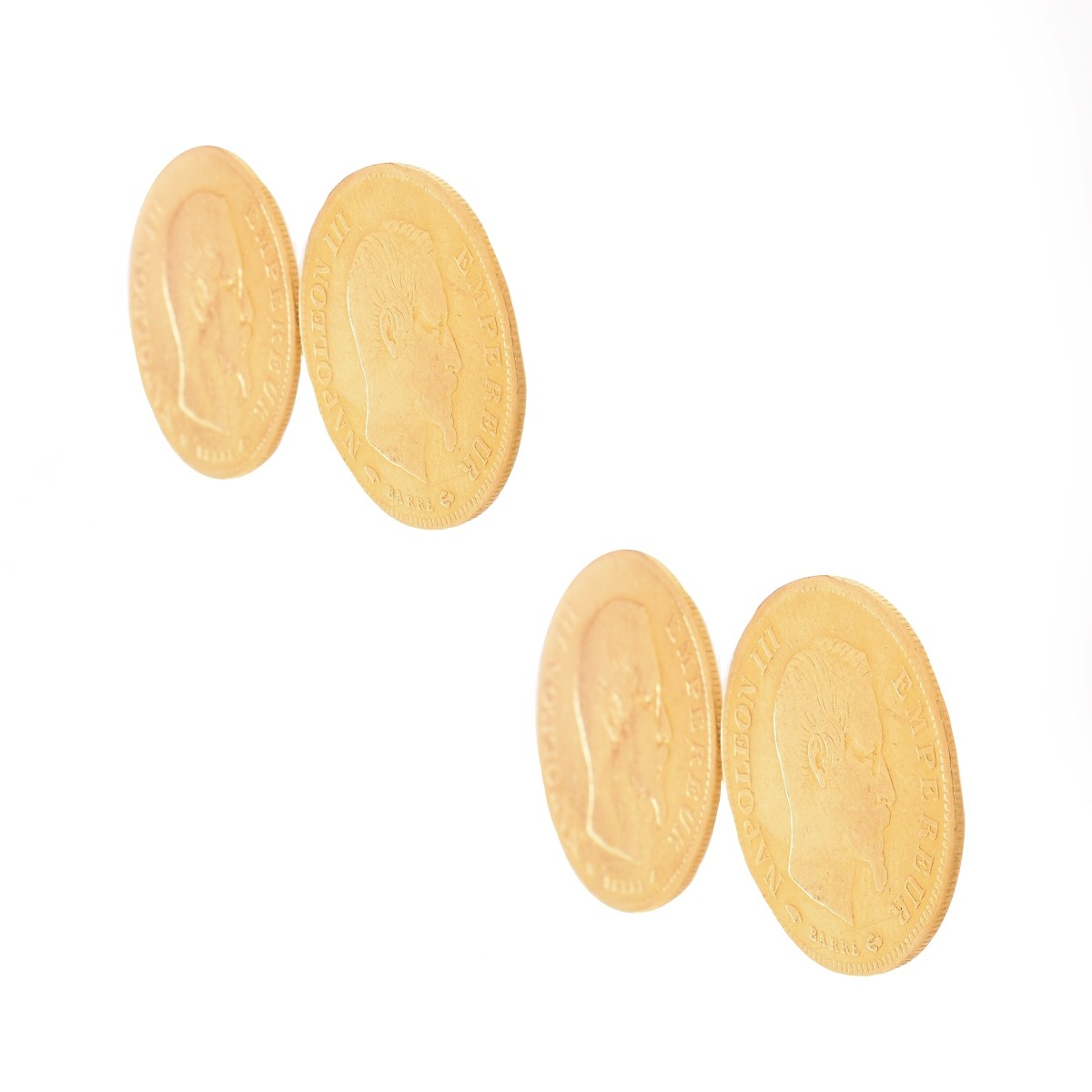 French 10 Franc Gold Coin Cufflinks