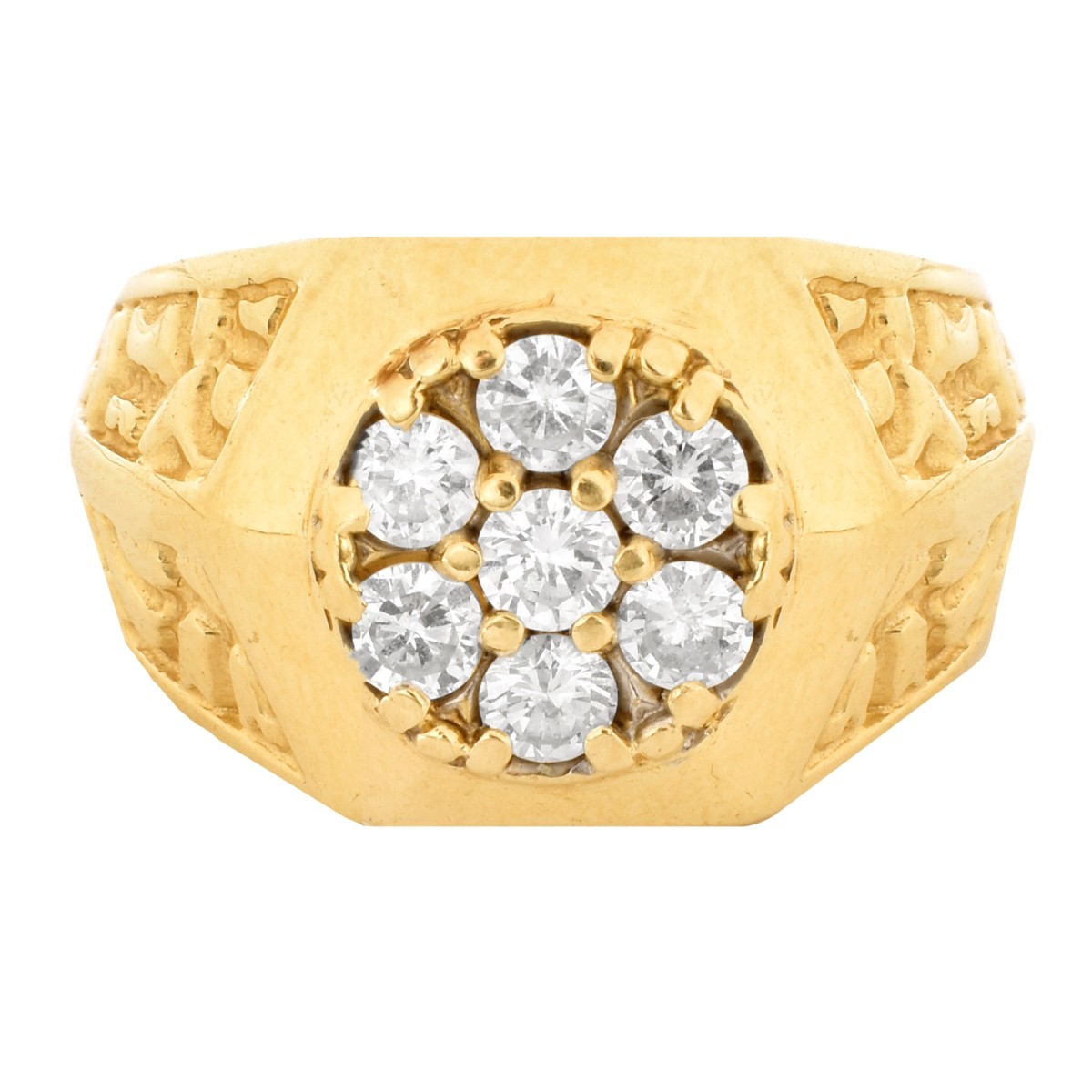 Man's Diamond and 14K Gold Ring