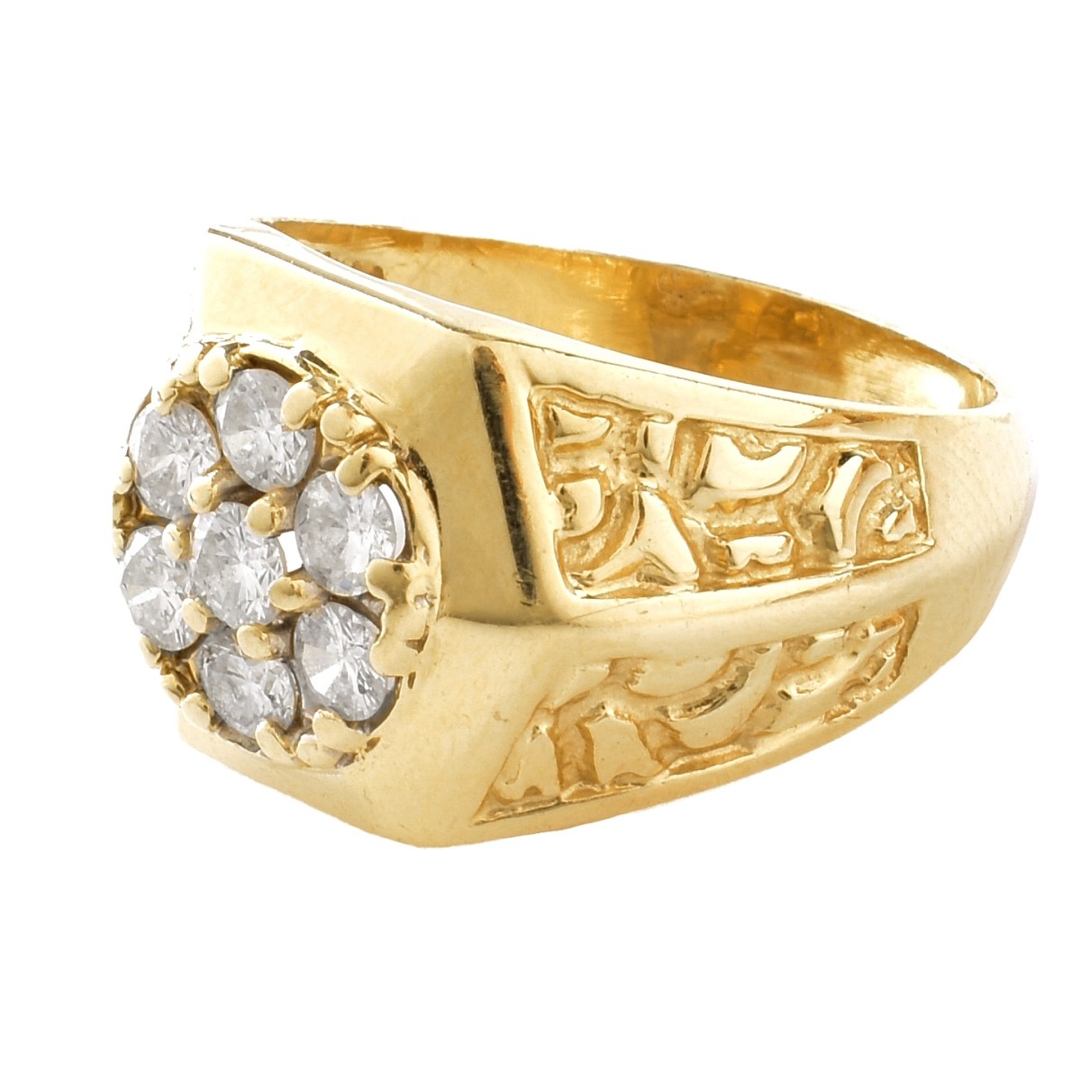 Man's Diamond and 14K Gold Ring