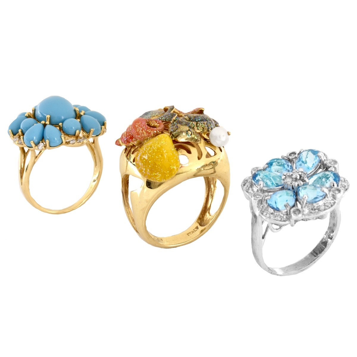 Three 14K Gold Fashion Rings