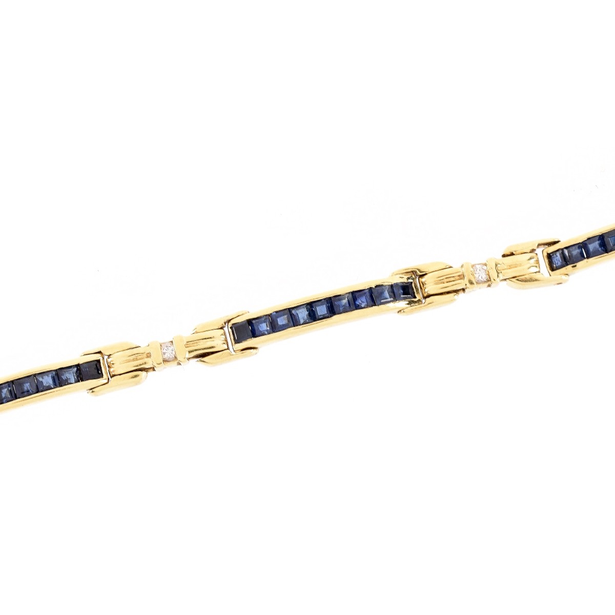 Vintage Sapphire, Diamond and 18K Bracelet