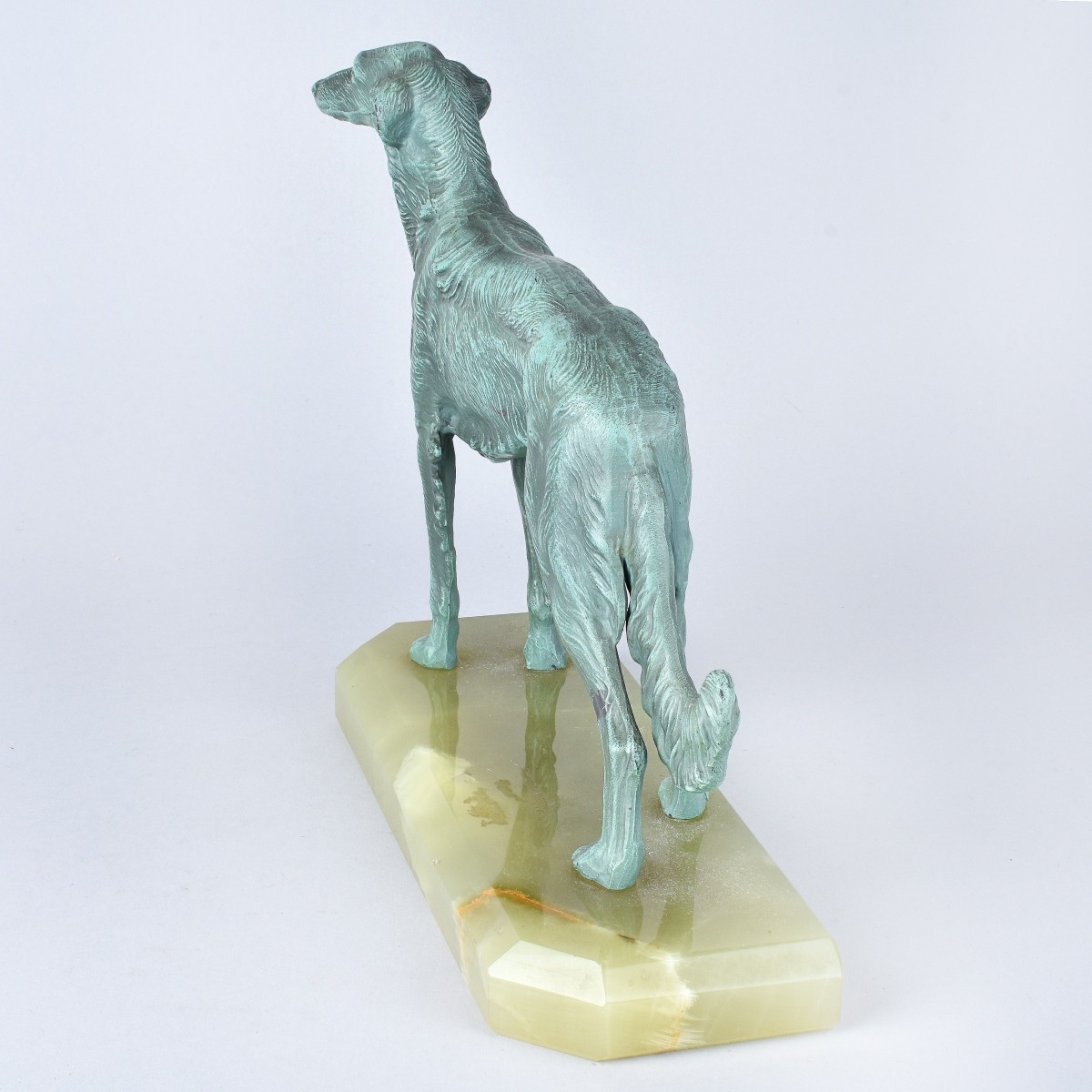 Art Deco Bronze Sculpture on Onyx Base