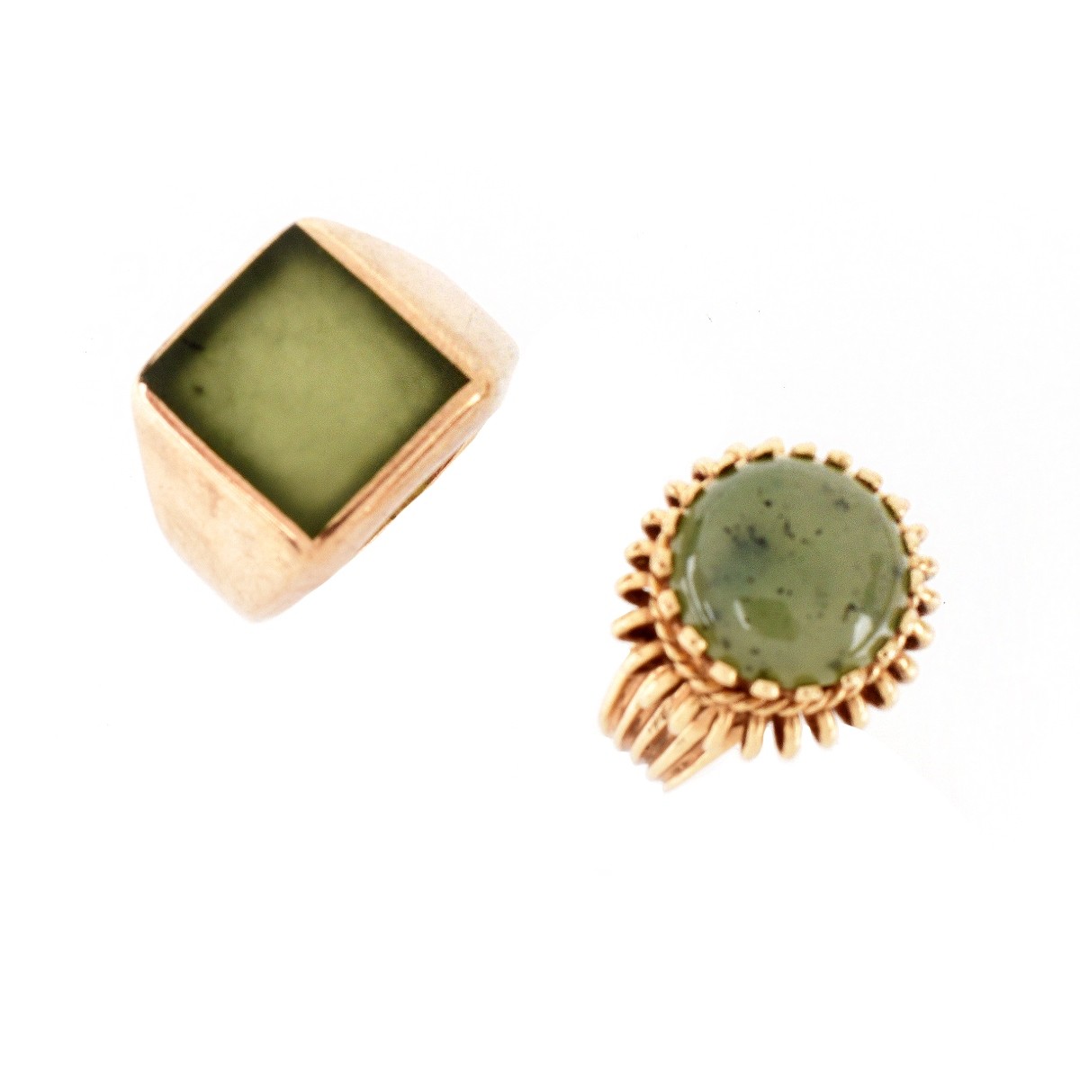 Two Vintage Jade Rings