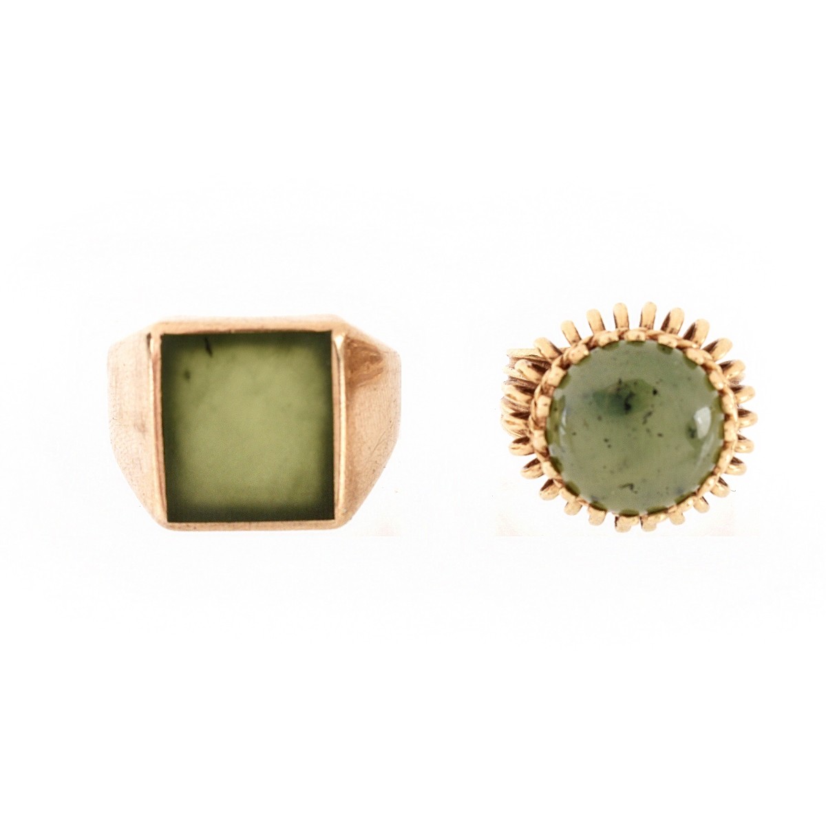 Two Vintage Jade Rings