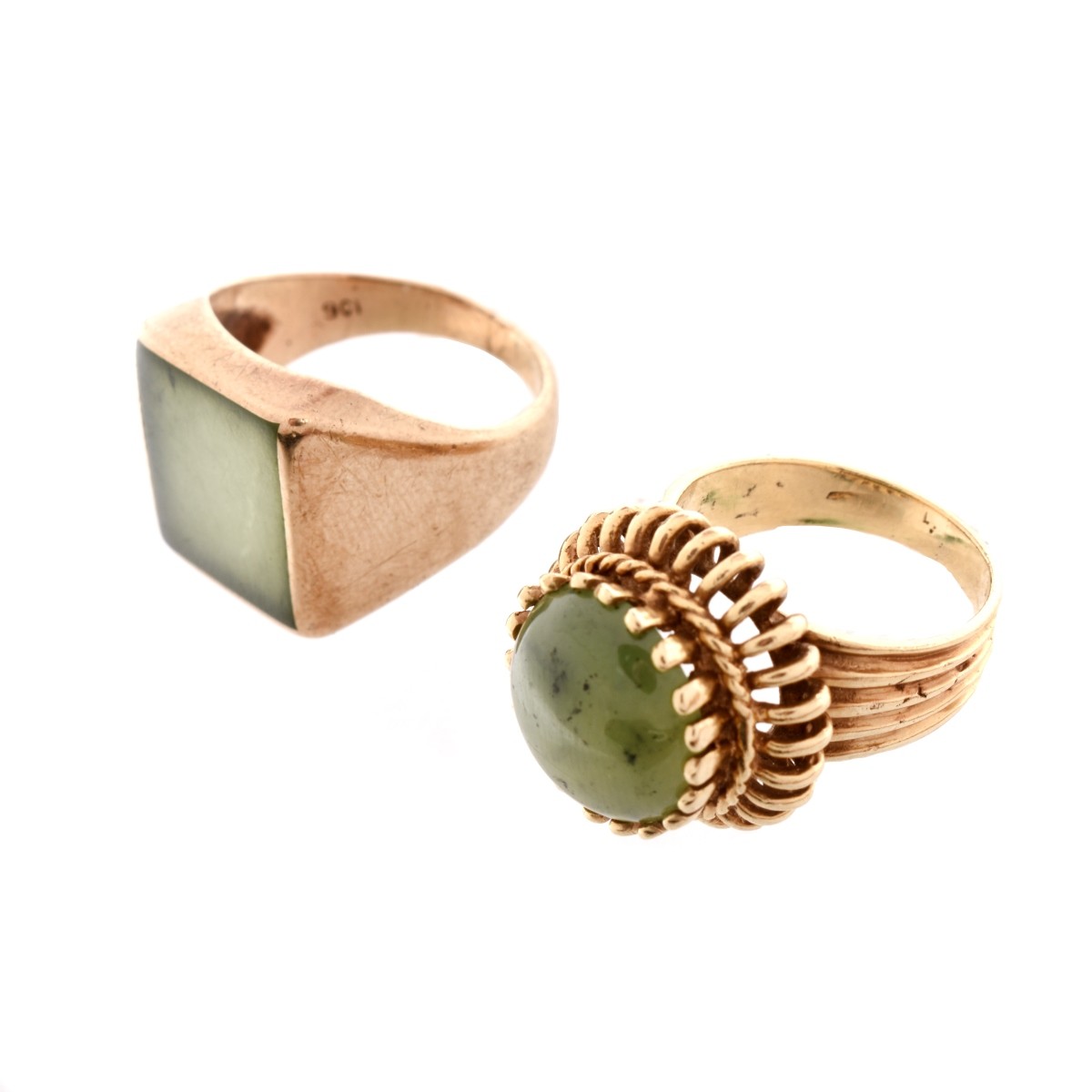 Two Vintage Jade Rings