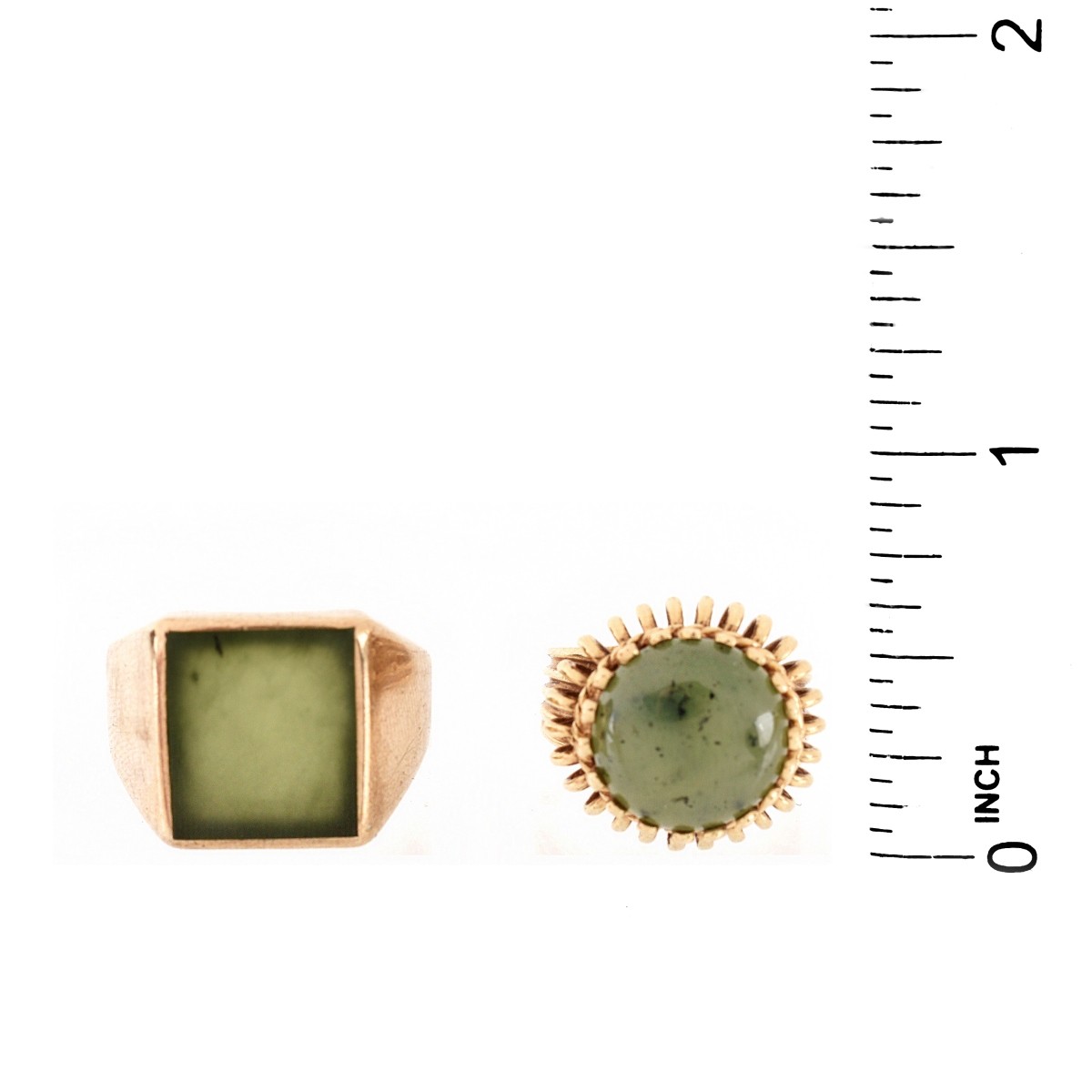 Two Vintage Jade Rings
