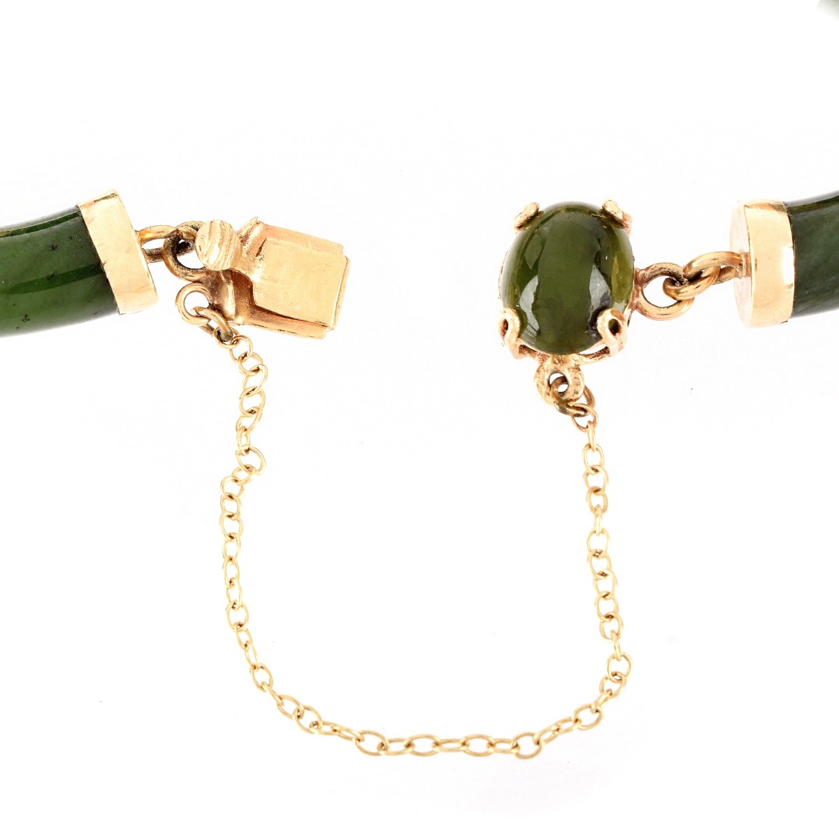 Vintage Jade and 14K Bracelet