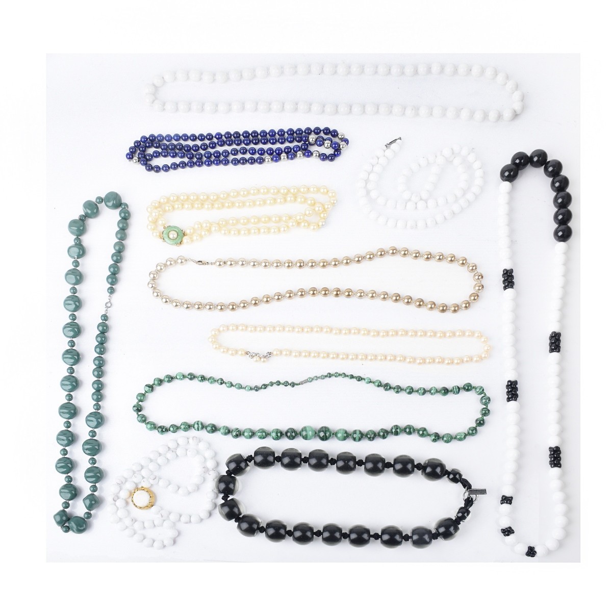 Eleven Costume Jewelry Bead Necklaces