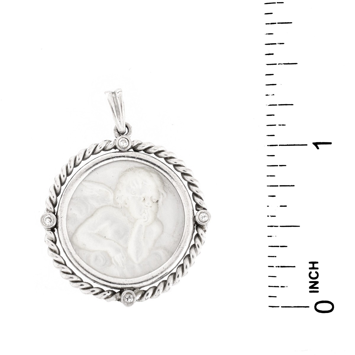 Diamond, 14K and Carved MOP Cameo Pendant