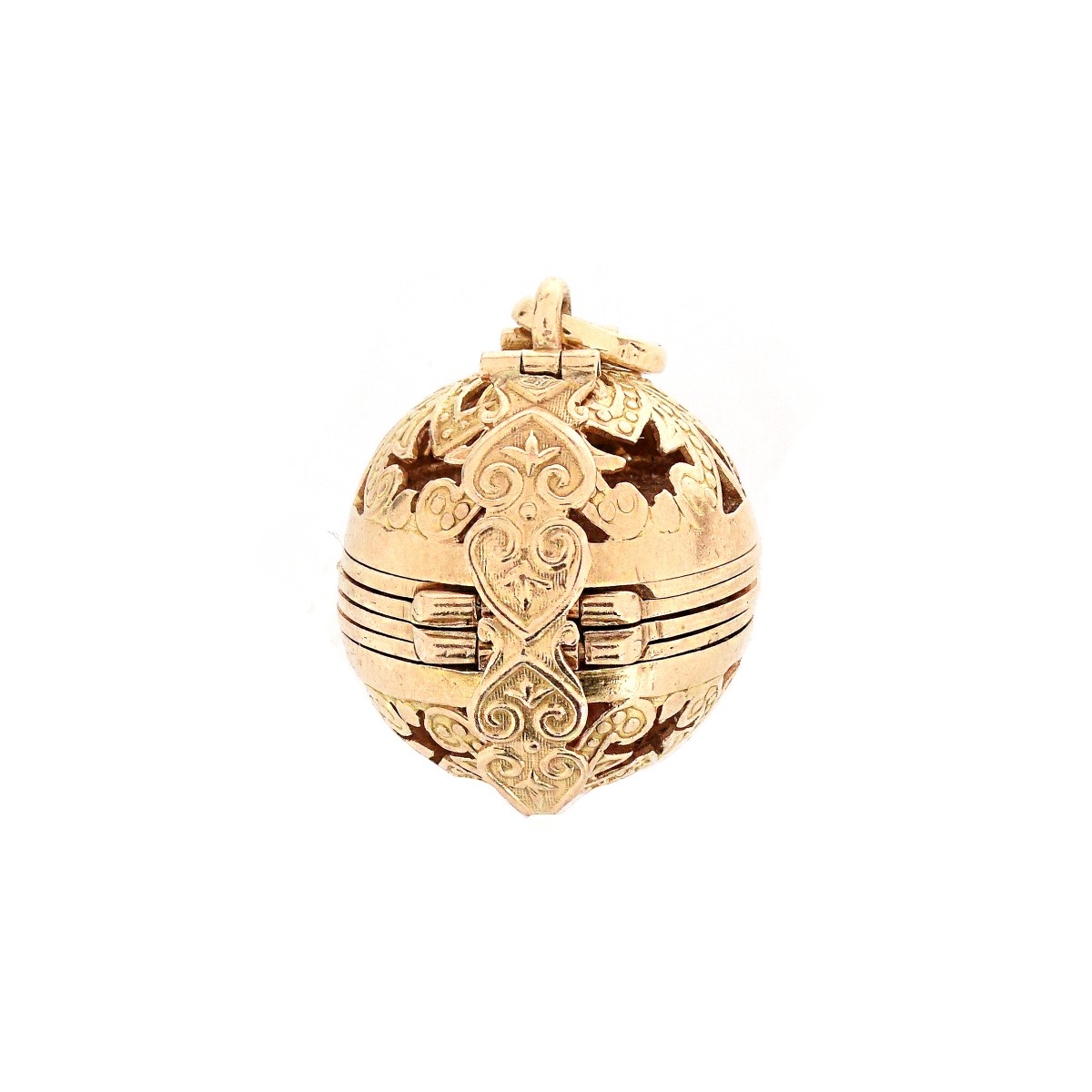 Vintage 18K Folding Ball Locket