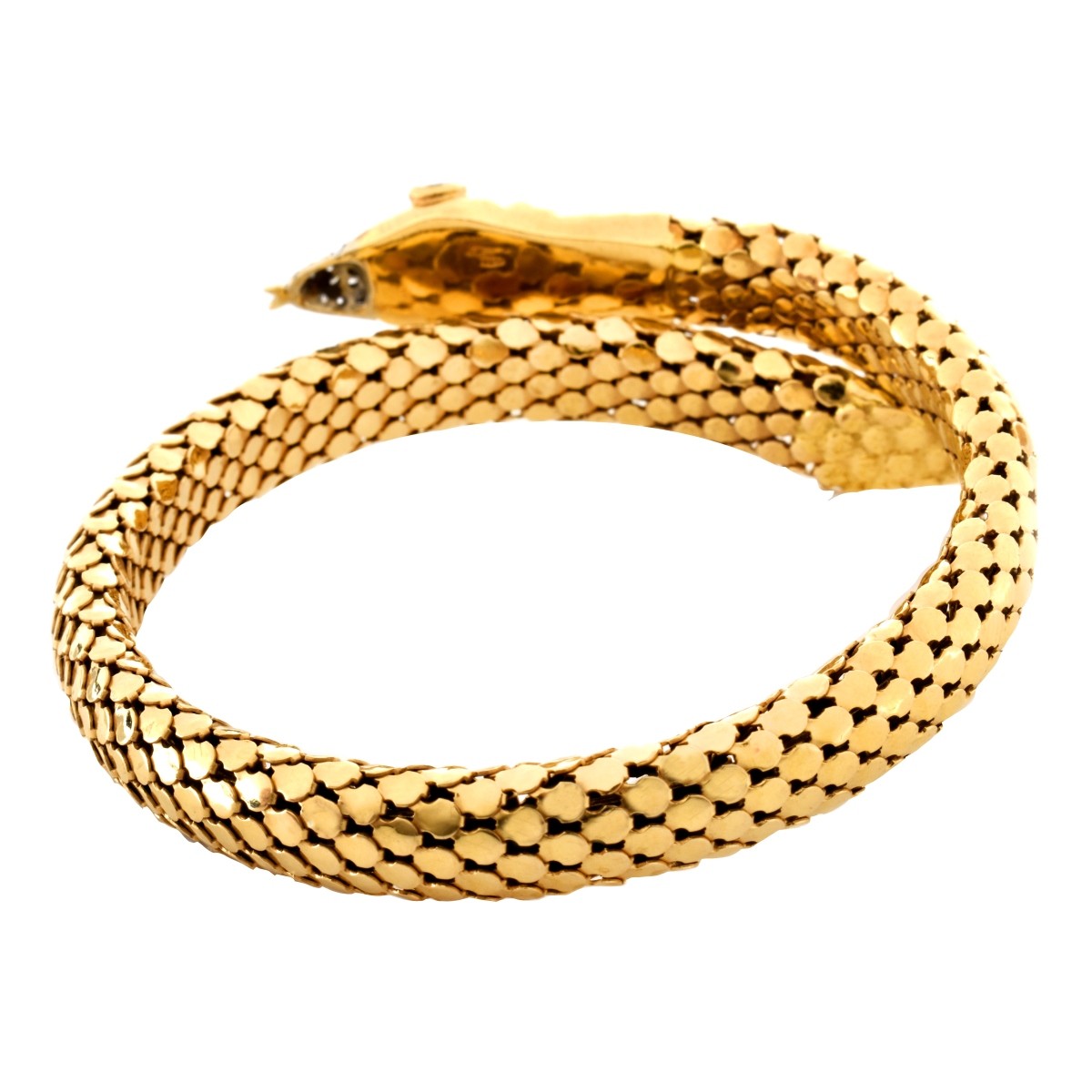 Vintage Italian 18K Snake Bangle