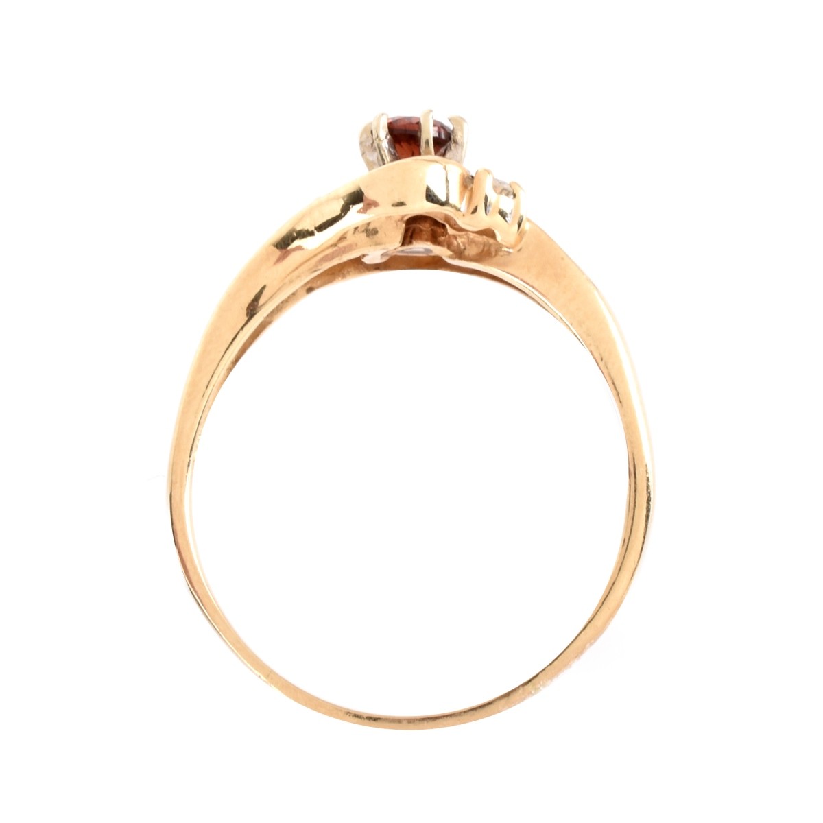 Vintage Garnet, Diamond and 14K Ring