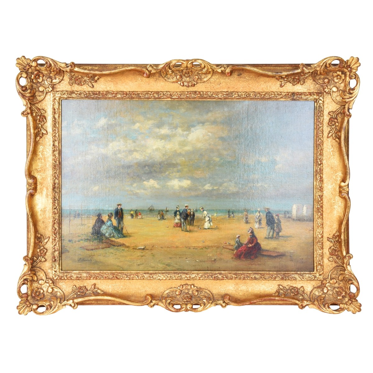 Eugène Boudin (FR. 1824-1898) O/C Beach Trouville